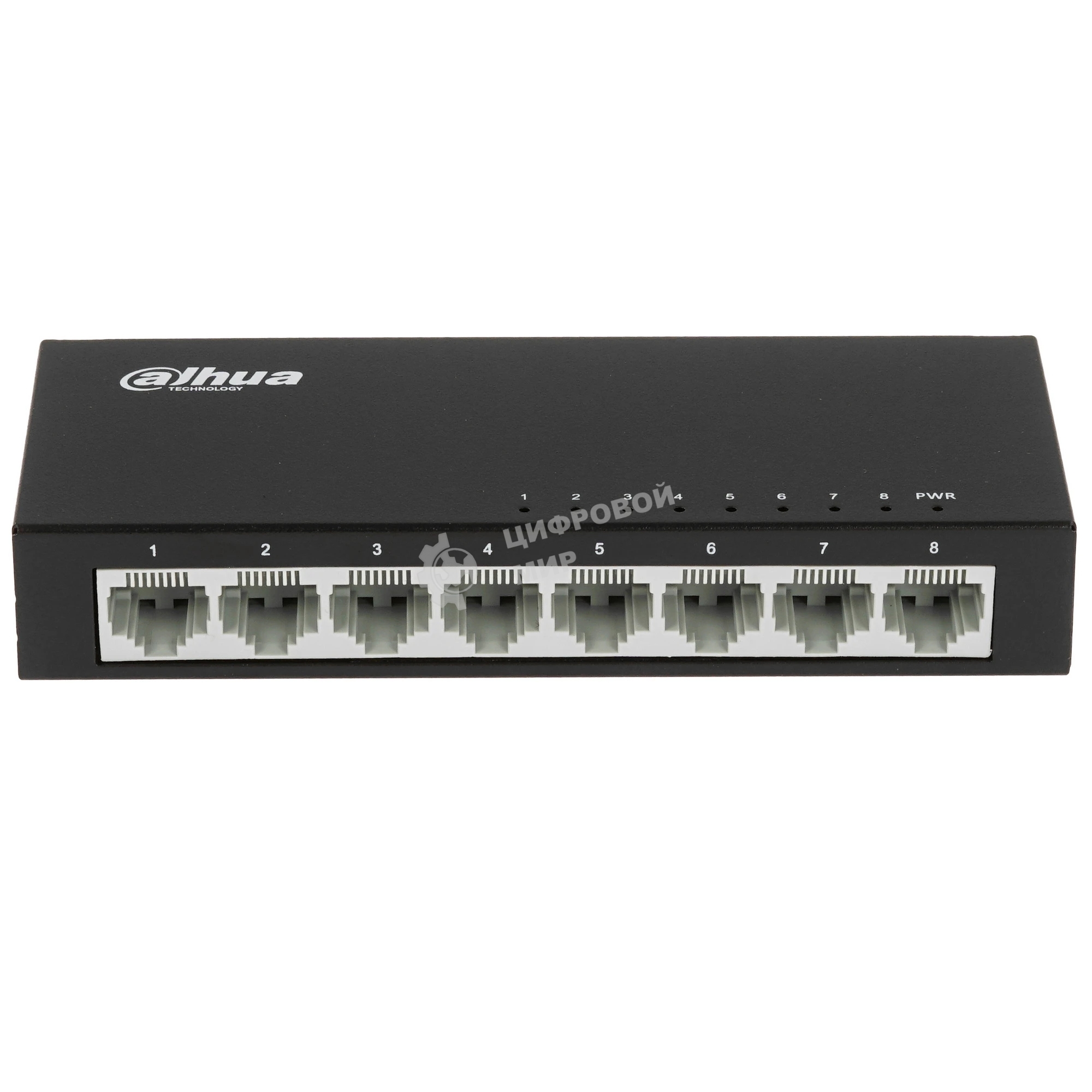 Коммутатор 8-в-1 Dahua DH-PFS3008-8ET/8 портов до 100 Мбит.с/коммутация до 1.6 Gbит.с/неуправляемый/Plug & Play/черный (DH-PFS3008-8ET)