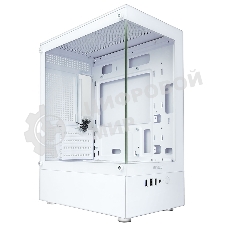Корпус Ginzzu CL480 mATX передняя панель Стекло Белый