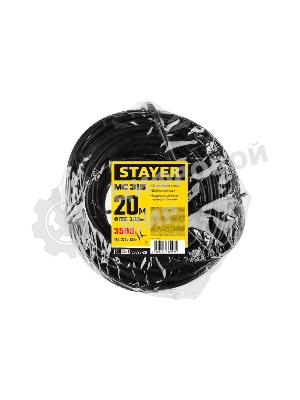 Удлинитель-шнур Stayer MC 315, 20 м, 3500 Вт, 1 гнездо, ПВС 3х1,5 мм2, черный