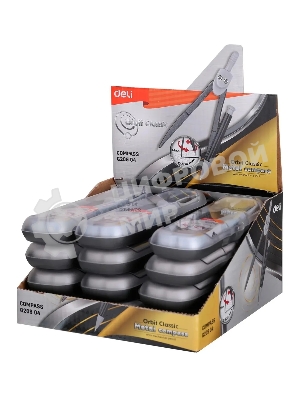 Циркуль Deli EG20904, металл, в комплекте: набор грифелей