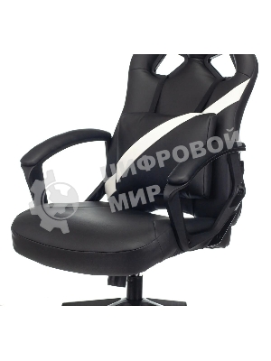 Кресло игровое Zombie DRIVER черный/белый, искусственная кожа, с подголов. крестовина пластик