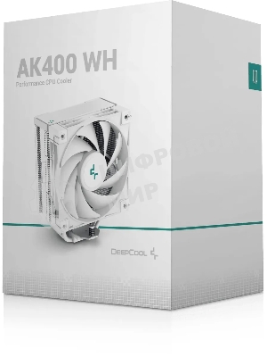 Кулер для процессора DEEPCOOL AK400 WH белый, 120 мм, алюминий/медь, 1850 об/мин, 29 дБ, 4 pin, 220 Вт, 155 мм