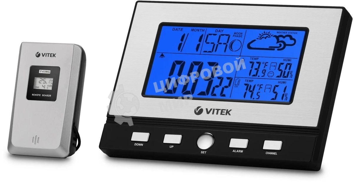 Погодная станция Vitek VT-3533 серебристый/черный