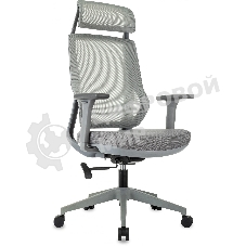 Кресло Бюрократ MC-G411N-H серый, сетка, подголовник