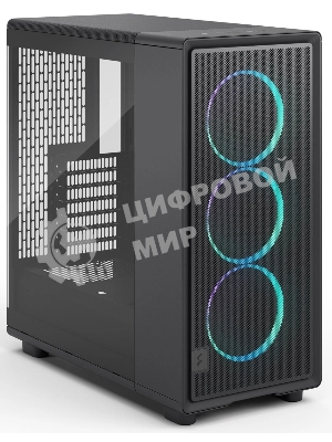 Корпус Fractal Design Epoch Black TG RGB Light Tint, Midi-Tower, чёрный, 3 x 120 мм