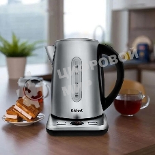 Чайник электрический Kitfort КТ-661 1.7л. 2200Вт черный/серебристый (корпус: металл)