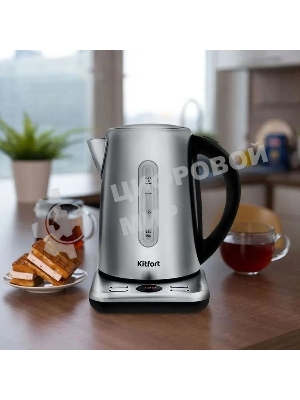 Чайник электрический Kitfort КТ-661 1.7л. 2200Вт черный/серебристый (корпус: металл)
