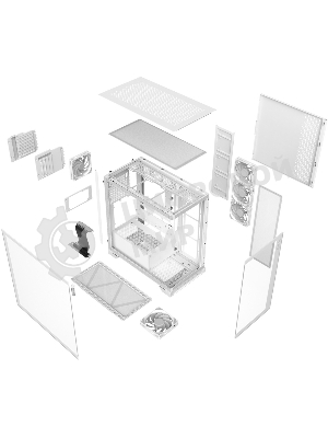 Компьютерный корпус XPG INVADER X WHITE (INVADERXMT-WHCWW) Mid-Tower Gaming ATX PC Case with Panoramic View, Tempered Glass Panels, and RGb Lighting Black