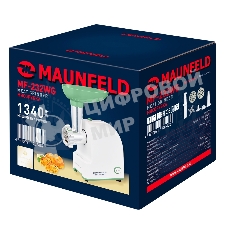 Мясорубка электрическая Maunfeld MF-232WG зеленый, 1340 Вт, 1.3 кг/мин, реверс, насадки - 4