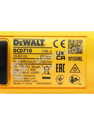 Дрель-шуруповерт DeWalt DCD710D2-QW, 10,8 В, 2 Ач, 24 Нм, щеточный