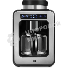 Кофеварка капельная BQ CM7000 черный/стальной, исп. кофе - зерновой/молотый, 0.6 л, 600 Вт