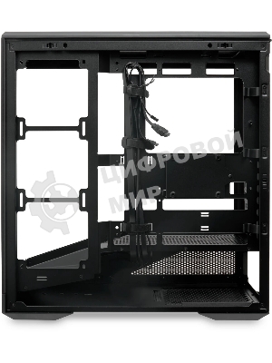 Компьютерный корпус без блока питания HSPD F711-TGbK, Panoramic Full Tower, Black, TG, 0.7 SPCC, no fans ATX, mATX, mITX 190/420/280мм 2x2.5