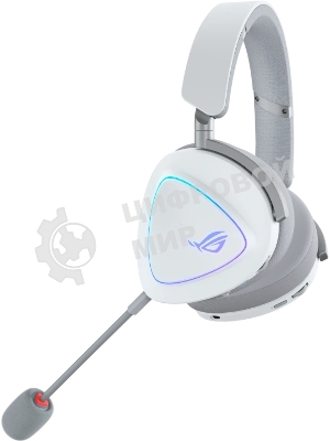 Гарнитура ASUS ROG Delta II белый, беспроводная + проводная, радиоканал, до 140 ч, подсветка, совместимость с PS5, Xbox