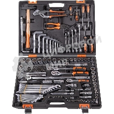 Набор инструментов ВИХРЬ 1/2, 1/4, CrV, в кейсе 142 предмета 73/6/7/13