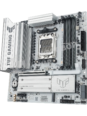 Материнская плата Asus TUF GAMING B850M-PLUS WIFI7 W, AM5, AMD B850, 4xDDR5, 4xSATA, 3xM.2, 1xPCIe 5.0 x16, 1xPCIe 3.0 x1, 1xDP, 1xHDMI, 1x2.5Gb LAN, Wi-Fi 7, Bluetooth 5.4, 1xUSB-C 20Gbps, 3xUSB-A 10Gbps, 4xUSB-A 5Gbps, 4xUSB-A 2.0, 5x3.5 мм, 7.1, mATX