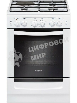 Плита комбинированная Gefest ПГЭ 6110-02 0300 белый, конфорок 3 газовых и 1 электрическая, духовка 52 л, 60 см x 85 см x 60 см