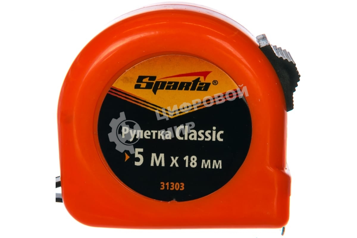 Рулетка Sparta Classic, 5 м х 18 мм, пластиковый корпус