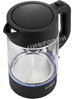 Чайник электрический Hyundai HYK-G7707 1.7л. 2200Вт графит корпус: стекло
