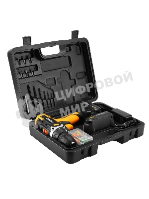 Дрель-шуруповерт Deko Sharker 16V, 16 В, 1,5 Ач, 32 Нм, щеточный