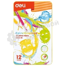 Карандаши цветные Deli Color Emotion EC00205 EC00205, липа, 12 цветов, коробка металлическая