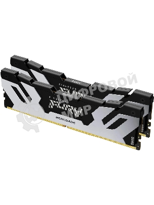 Оперативная память Kingston Fury Renegade, DDR5, 64Gb (2x32Gb), 6400MHz, CL32, DIMM, радиатор, серебристый/черный