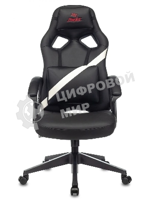 Кресло игровое Zombie DRIVER черный/белый, искусственная кожа, с подголов. крестовина пластик