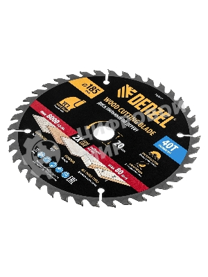 Пильный диск по дереву с гвоздями Denzel ф185 х 20 мм, 40 зубов 733947