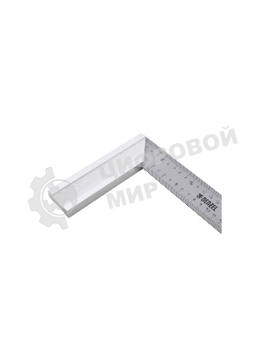 Угольник Denzel стальной, нержавеющая сталь, градуировка, алюминиевое основание, 300 мм