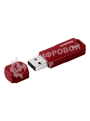 Флешка USB SmartBuy CLUE Burgundy (SB32GbCLU-BG), 32Gb, USB 3.1, R/W 40/25, красный