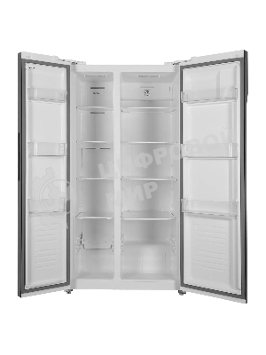 Холодильник Hyundai CS5003F белое стекло двухкамерный 331/165л морозилка сбоку, No Frost, Side by Side