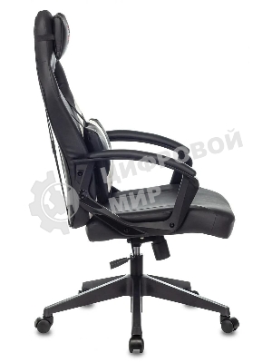 Кресло игровое Zombie DRIVER черный/белый, искусственная кожа, с подголов. крестовина пластик