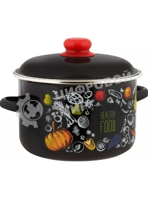 Кастрюля Appetite 1RD221М Healthy food с крышкой, эмалированная сталь 5,5 л