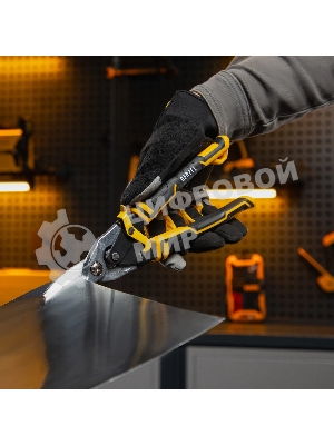 Ножницы по металлу Denzel, 270мм, прямой рез,сталь-CrMo, трехкомп.рук-ки