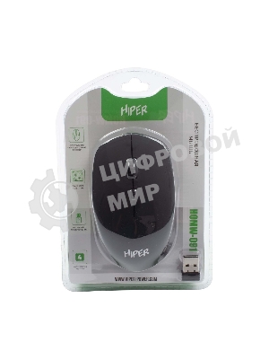 Мышь беспроводная HIPER HOMW-091 черный, 1600 dpi, радиоканал, USB, кнопки - 4