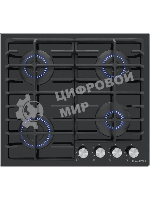 Газовая варочная панель Maunfeld EGHG.64.6CB/G, 4 конфорки, закаленное стекло, черный
