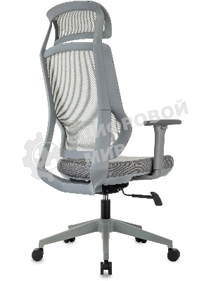 Кресло Бюрократ MC-G411N-H серый, сетка, подголовник