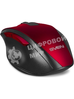 Мышь беспроводная SVEN RX-525SW красная (бесшумн. кл., 5+1кл. 600-1400DPI, Soft-touch, блист.)