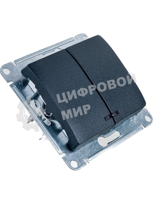 Механизм выключателя 2-кл. СП Glossa 10А IP20 10AX с подсветкой антрацит SchE GSL000753