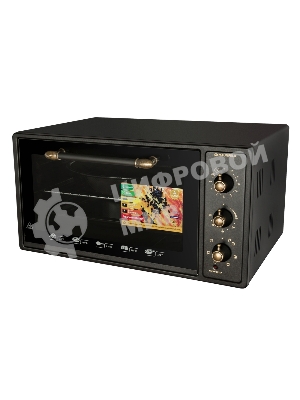 Мини-печь Maunfeld Мини-печь Maunfeld/ширина 60 см, механическое управление, 45 л,конвекция, черный+стекло,фурнитура бронза