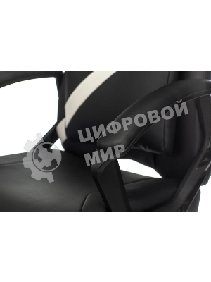 Кресло игровое Zombie DRIVER черный/белый, искусственная кожа, с подголов. крестовина пластик