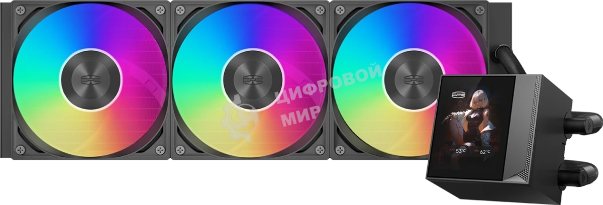 Система жидкостного охлаждения для процессора PCCooler DC360 Pro ARGB Display BK черный (DC360Pro-BKAWXY-GL)