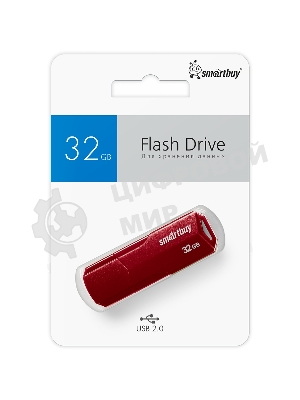 Флешка USB SmartBuy CLUE Burgundy (SB32GbCLU-BG), 32Gb, USB 3.1, R/W 40/25, красный