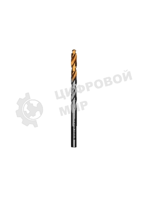 Сверло спиральное по металлу Denzel 6 x 93мм, Р6М5, Golden Tip