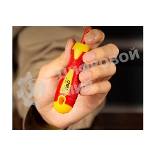 Диэлектрическая крестовая отвертка Deli DL513060 PH0х60 мм сталь Cr-V, сертификат VDE для работ под напряжением до 1000 В