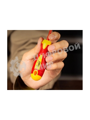 Диэлектрическая крестовая отвертка Deli DL513060 PH0х60 мм сталь Cr-V, сертификат VDE для работ под напряжением до 1000 В