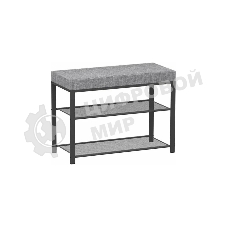 Банкетка ЗМИ Торонто 23S каркас черный, сиденье серый БТ23СЧС