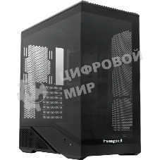 Компьютерный корпус без блока питания HSPD F711-TGbK, Panoramic Full Tower, Black, TG, 0.7 SPCC, no fans ATX, mATX, mITX 190/420/280мм 2x2.5