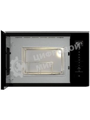 Встраиваемая микроволновая печь Gorenje BM201SG3BG, 20 л, 5 уровней мощности, 8 автопрограмм, сенсорное управление, дисплей, гриль, поворотный стол, AquaClean, автоменю черный