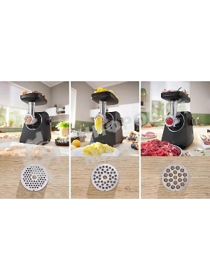 Мясорубка электрическая Bosch MFWS640B черный, 2100 Вт, 3.5 кг/мин, реверс, насадки - 9