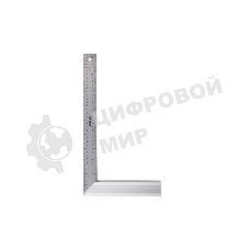 Угольник Denzel стальной, нержавеющая сталь, градуировка, алюминиевое основание, 400 мм